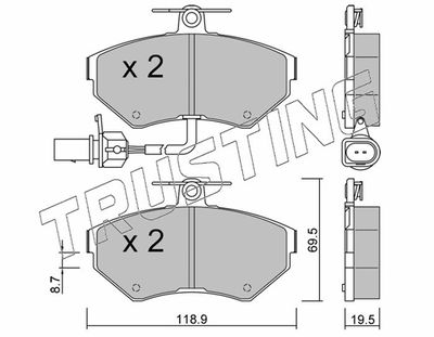 2242 TRUSTING Комплект тормозных колодок, дисковый тормоз