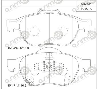 KD2784 ASIMCO Комплект тормозных колодок, дисковый тормоз