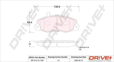 DP1010101168 Dr!ve+ Комплект тормозных колодок, дисковый тормоз