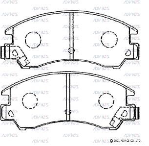 SN756P ADVICS Комплект тормозных колодок, дисковый тормоз