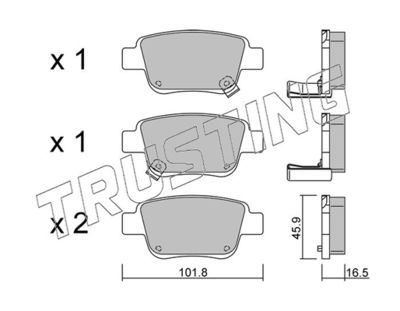 4670 TRUSTING Комплект тормозных колодок, дисковый тормоз