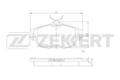 BS2996 ZEKKERT Комплект тормозных колодок, дисковый тормоз