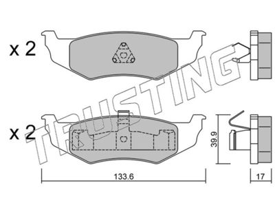 5380 TRUSTING Комплект тормозных колодок, дисковый тормоз