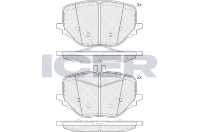182445 ICER Комплект тормозных колодок, дисковый тормоз