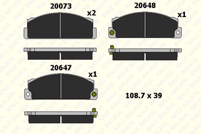 2007317305 KALE Комплект тормозных колодок, дисковый тормоз