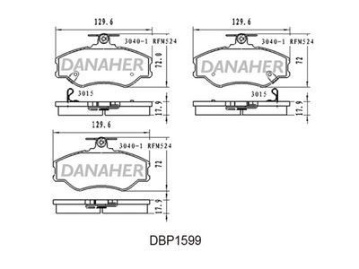 DBP1599 DANAHER Комплект тормозных колодок, дисковый тормоз