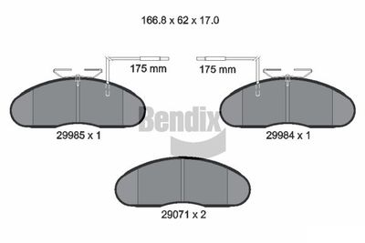 BPD2297 BENDIX Braking Комплект тормозных колодок, дисковый тормоз