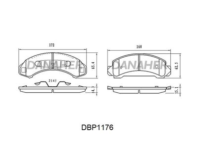 DBP1176 DANAHER Комплект тормозных колодок, дисковый тормоз
