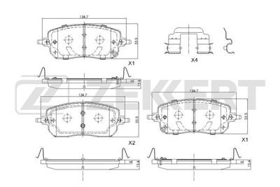 BS1180 ZEKKERT Комплект тормозных колодок, дисковый тормоз