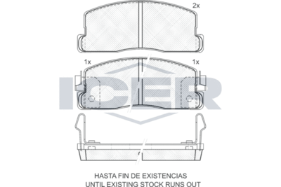 180495 ICER Комплект тормозных колодок, дисковый тормоз