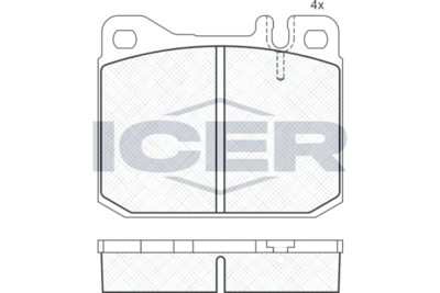 151149 ICER Комплект тормозных колодок, дисковый тормоз