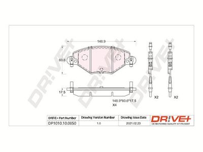 DP1010100850 Dr!ve+ Комплект тормозных колодок, дисковый тормоз