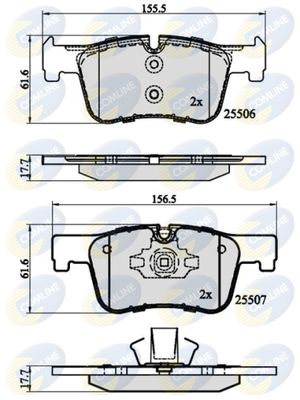 CBP02130 COMLINE Комплект тормозных колодок, дисковый тормоз