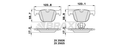 AA0450 BRAXIS Комплект тормозных колодок, дисковый тормоз