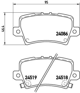 P28038 BREMBO Комплект тормозных колодок, дисковый тормоз