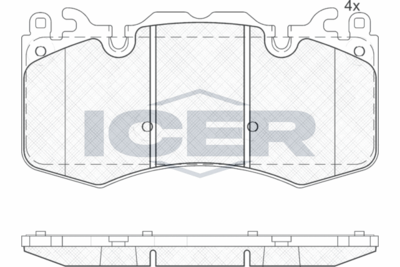 181956 ICER Комплект тормозных колодок, дисковый тормоз
