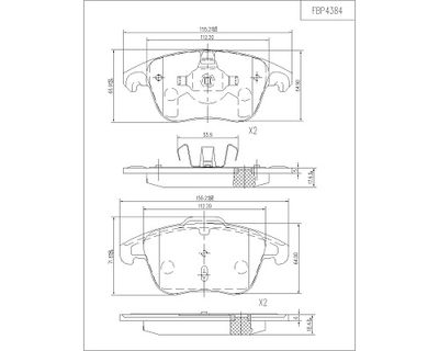 FBP4384 FI.BA Комплект тормозных колодок, дисковый тормоз