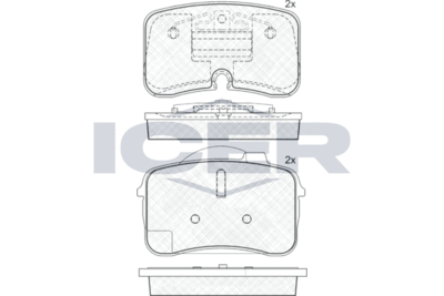181626 ICER Комплект тормозных колодок, дисковый тормоз