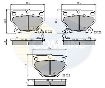 CBP3841 COMLINE Комплект тормозных колодок, дисковый тормоз