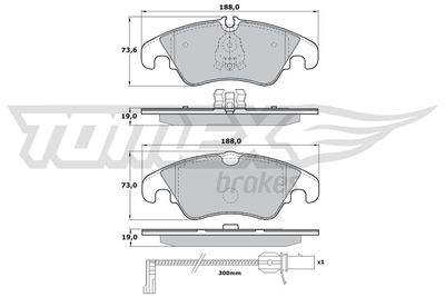 TX1713 TOMEX Brakes Комплект тормозных колодок, дисковый тормоз