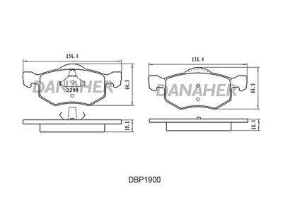 DBP1900 DANAHER Комплект тормозных колодок, дисковый тормоз