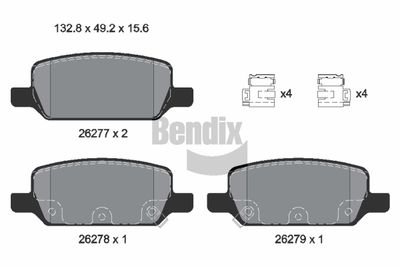 BPD1645 BENDIX Braking Комплект тормозных колодок, дисковый тормоз