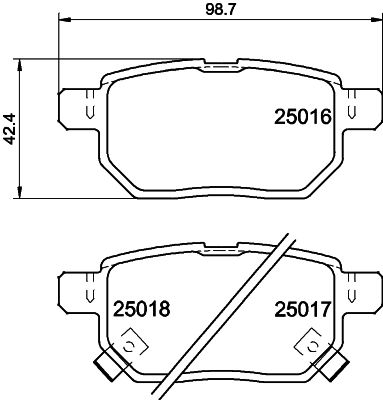 8DB355036871 HELLA PAGID Комплект тормозных колодок, дисковый тормоз