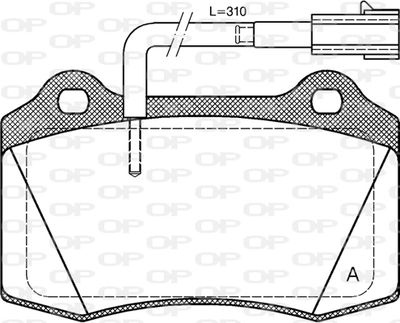 BPA043432 OPEN PARTS Комплект тормозных колодок, дисковый тормоз