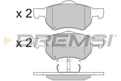 BP3219 BREMSI Комплект тормозных колодок, дисковый тормоз