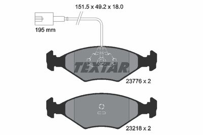 2377601 TEXTAR Комплект тормозных колодок, дисковый тормоз