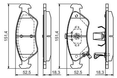 0986495067 BOSCH Комплект тормозных колодок, дисковый тормоз