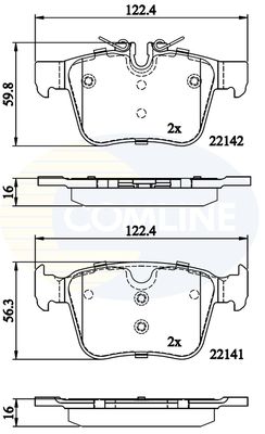 CBP02255 COMLINE Комплект тормозных колодок, дисковый тормоз