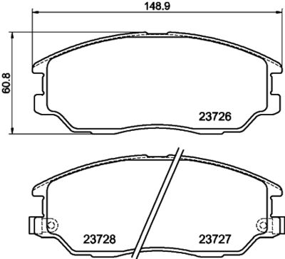 8DB355030421 HELLA Комплект тормозных колодок, дисковый тормоз