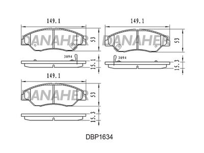 DBP1634 DANAHER Комплект тормозных колодок, дисковый тормоз