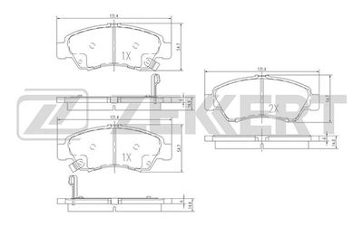 BS1717 ZEKKERT Комплект тормозных колодок, дисковый тормоз