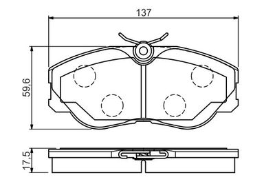 0986494545 BOSCH Комплект тормозных колодок, дисковый тормоз