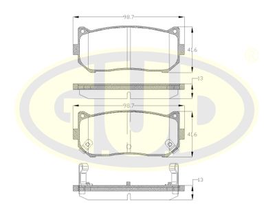 GBP880170 G.U.D. Комплект тормозных колодок, дисковый тормоз