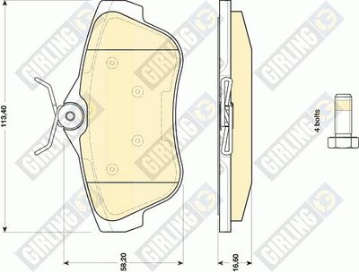 6117401 GIRLING Комплект тормозных колодок, дисковый тормоз