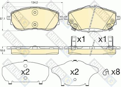 6135983 GIRLING Комплект тормозных колодок, дисковый тормоз