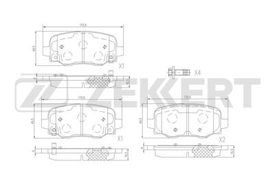 BS3058 ZEKKERT Комплект тормозных колодок, дисковый тормоз