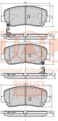 70411110 IAP QUALITY PARTS Комплект тормозных колодок, дисковый тормоз