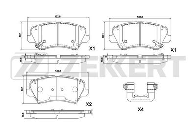 BS1297 ZEKKERT Комплект тормозных колодок, дисковый тормоз