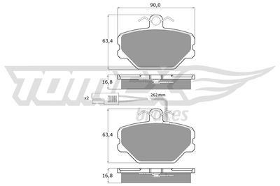 TX10391 TOMEX Brakes Комплект тормозных колодок, дисковый тормоз