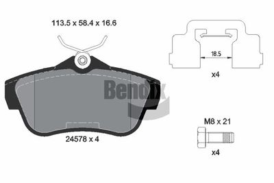 BPD1099 BENDIX Braking Комплект тормозных колодок, дисковый тормоз