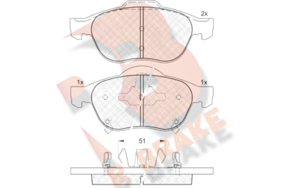 RB1556 R BRAKE Комплект тормозных колодок, дисковый тормоз