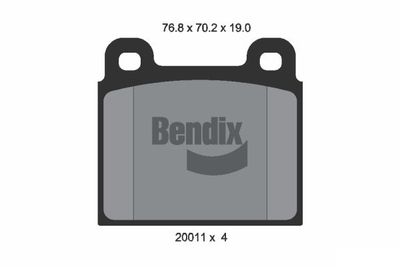 BPD1676 BENDIX Braking Комплект тормозных колодок, дисковый тормоз