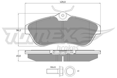 TX1329 TOMEX Brakes Комплект тормозных колодок, дисковый тормоз