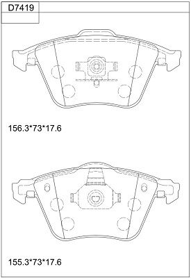 KD7419 ASIMCO Комплект тормозных колодок, дисковый тормоз