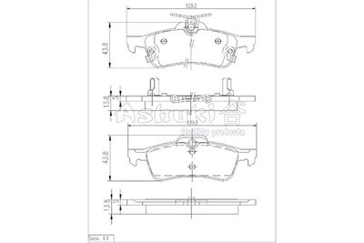 T11435 ASHUKI by Palidium Комплект тормозных колодок, дисковый тормоз