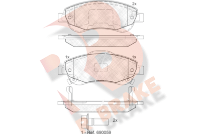 RB1887 R BRAKE Комплект тормозных колодок, дисковый тормоз